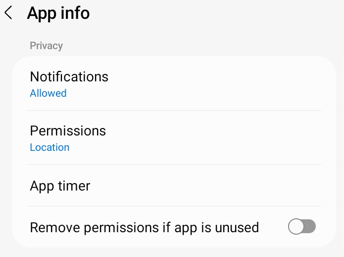 App-Info - Remove Permissions